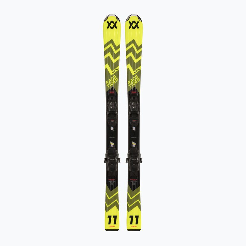 Detské zjazdové lyže Völkl Racetiger Jr Yellow + viazanie 4.5 VMotion Jr 100-120 cm yellow