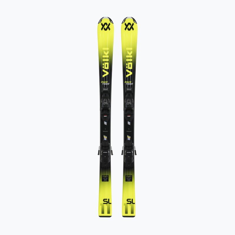 Detské zjazdové lyže Völkl Racetiger Jr Yellow + viazanie 7.0 VMotion Jr 130-160 cm black