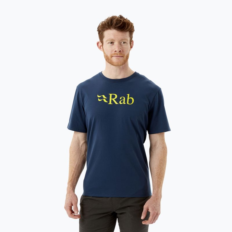 Pánske trekingové tričko Rab Stance Logo SS navy blue QCB-08-DI-S