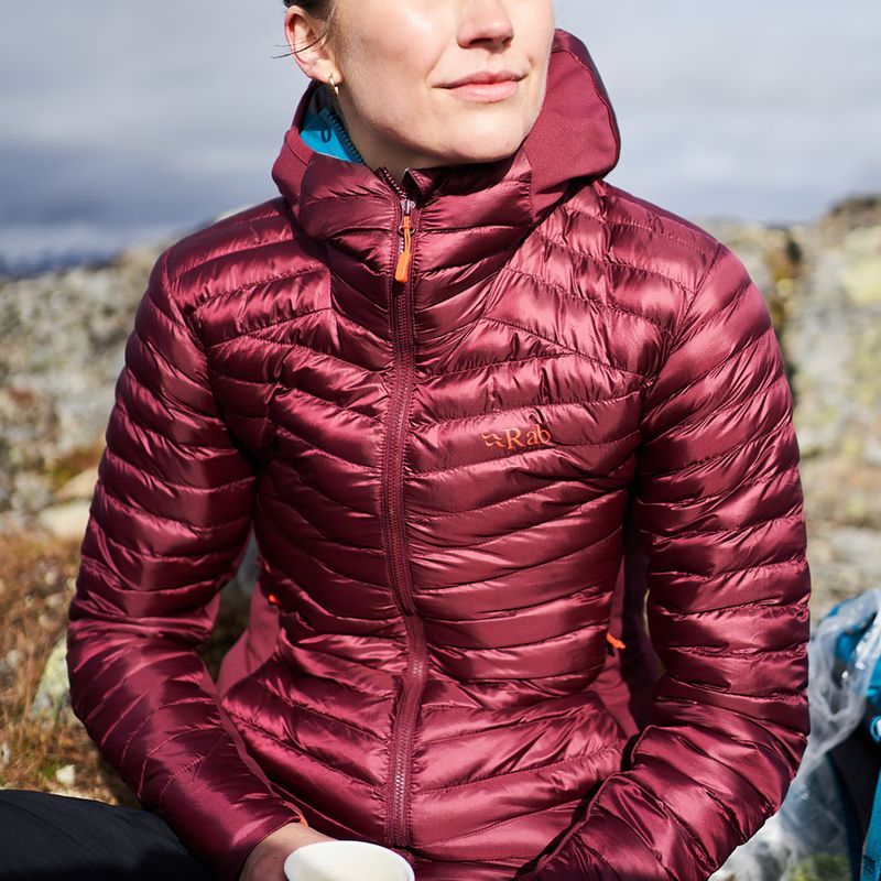 Dámska páperová bunda Rab Cirrus Flex 2.0 Hoody bordová QIO-69 9