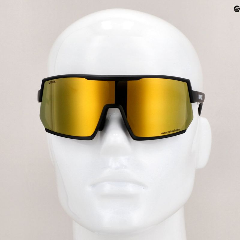 Cyklistické okuliare UVEX Sportstyle 235 P black mat/mirror yellow 53/3/032/2230 11