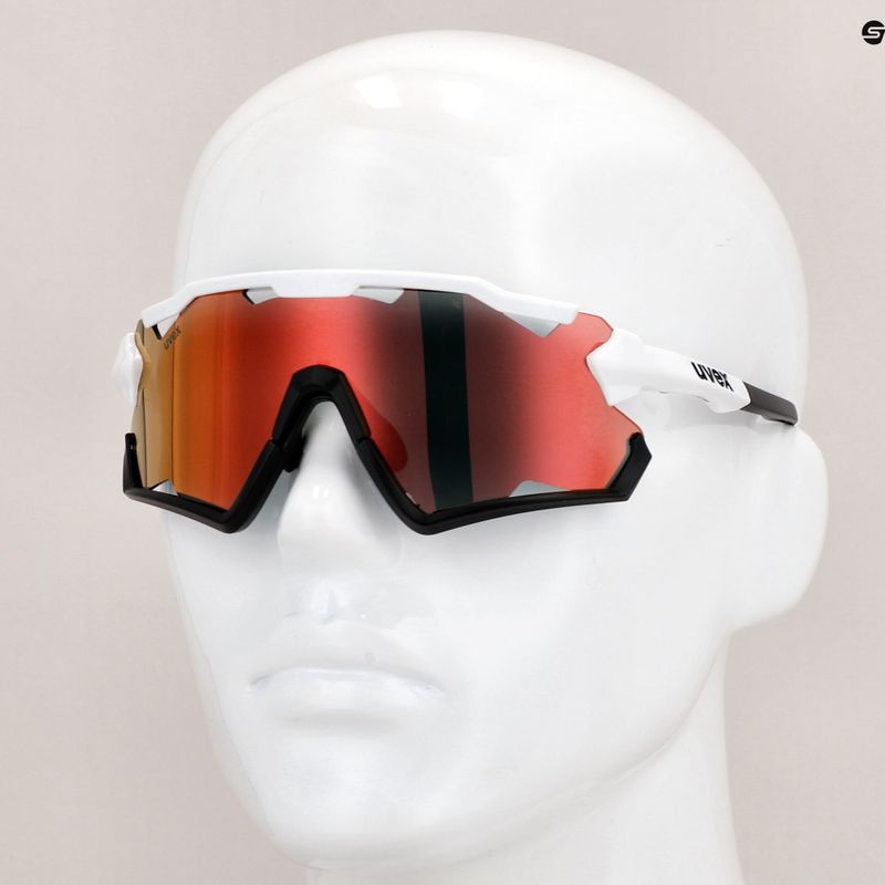 Cyklistické okuliare UVEX Sportstyle 228 white black/mirror red 53/2/067/8206 11