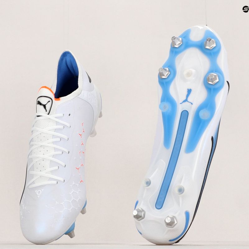 PUMA King Ultimate MXSG pánske kopačky puma white/puma black/blue glimmer/ultra orange 18