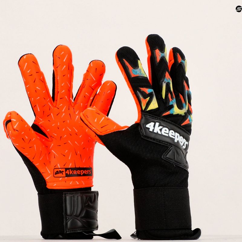 4Keepers Equip Flame Nc Jr detské brankárske rukavice čierno-oranžové EQUIPFLNCJR 8