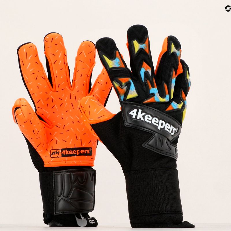 4Keepers Equip Flame Nc brankárske rukavice čierno-oranžové EQUIPFLNC 8