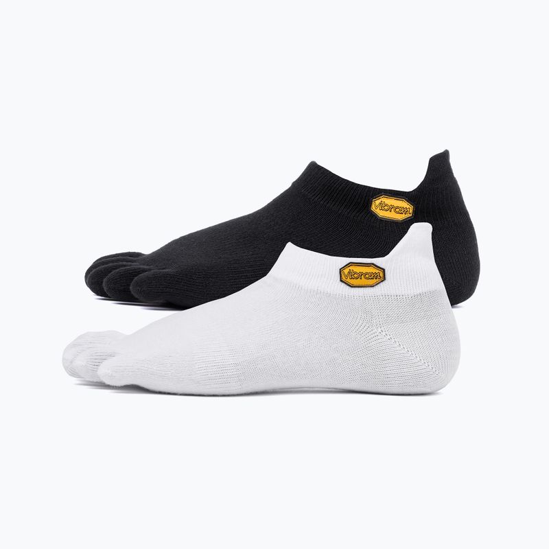 Vibram Fivefingers Athletic No-Show ponožky 2 páry čierne a biele S15N12PS 7