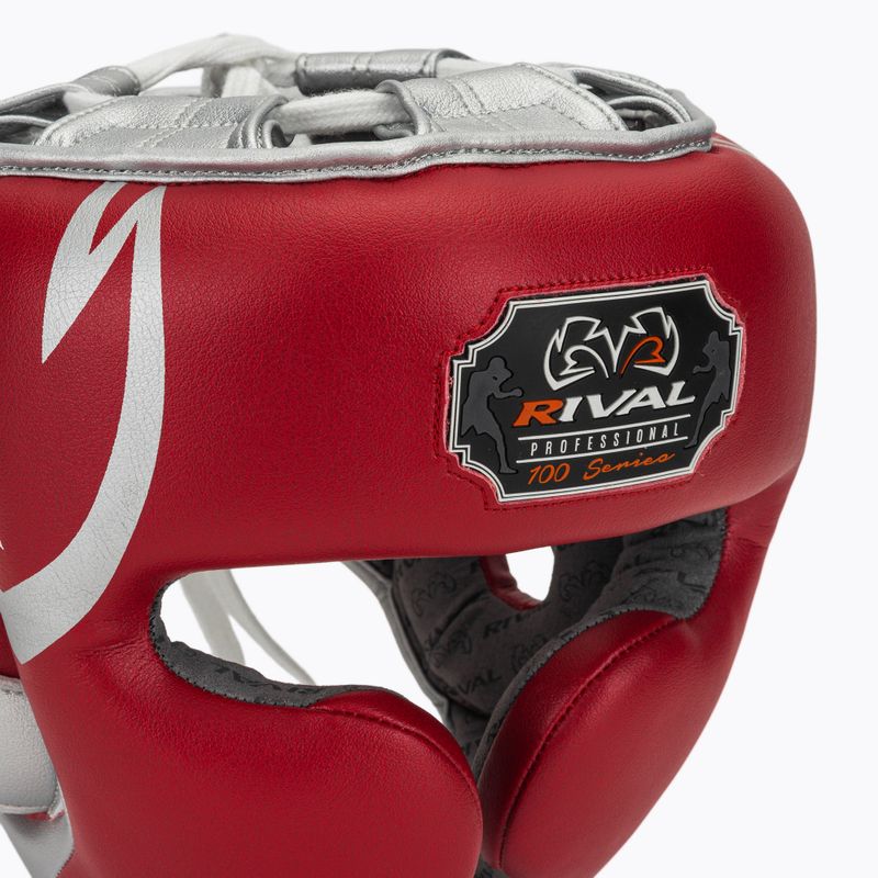 Boxerská prilba Rival RHG100 Professional Headgear red/silver 4