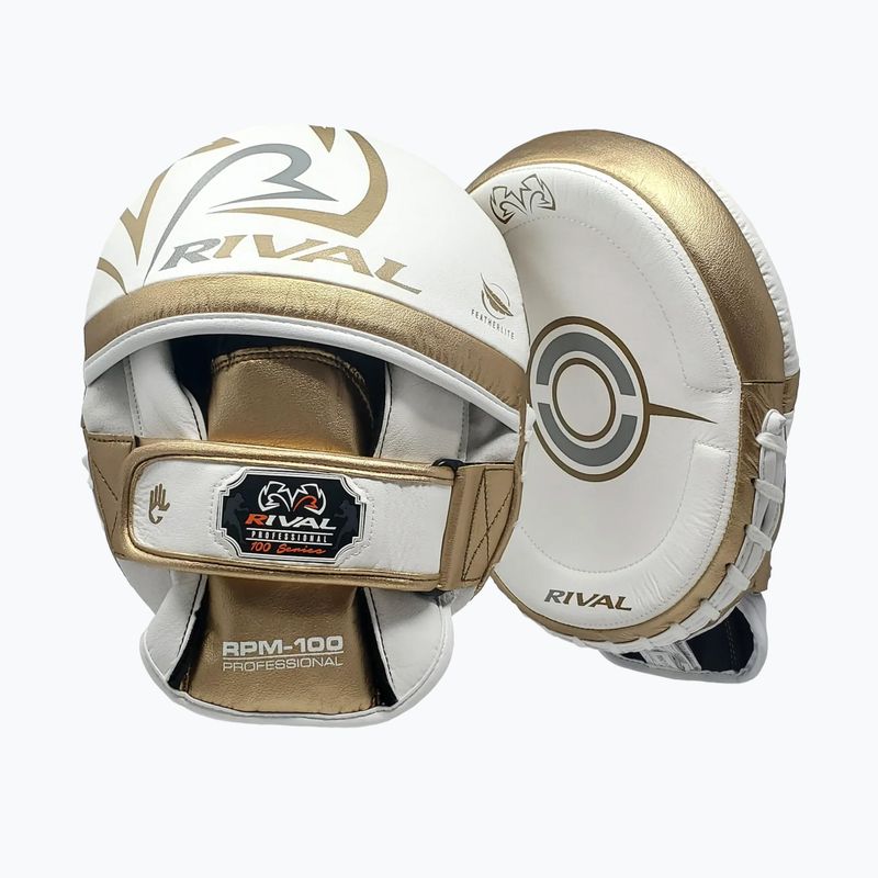Boxerské lapy Rival Professional Punch Mitts white/gold
