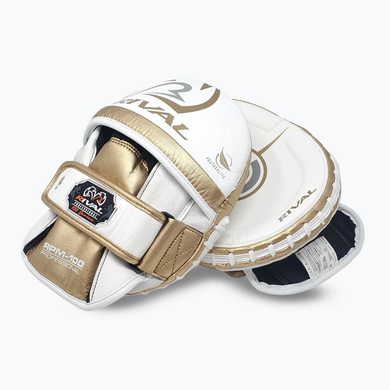 Boxerské lapy Rival Professional Punch Mitts white/gold 3