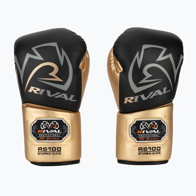 Boxerské rukavice Rival RS100 Professional black/gold 2
