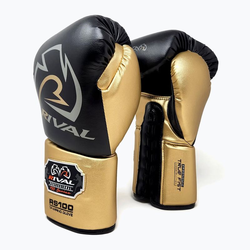 Boxerské rukavice Rival RS100 Professional black/gold 2