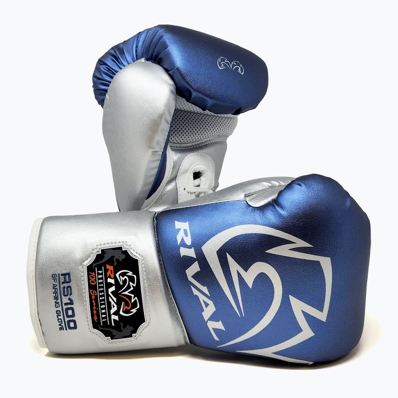 Boxerské rukavice Rival RS100 Professional blue/silver 3