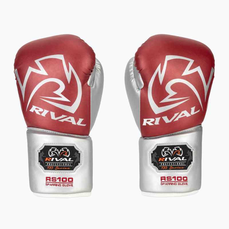 Boxerské rukavice Rival RS100 Professional red/silver 2