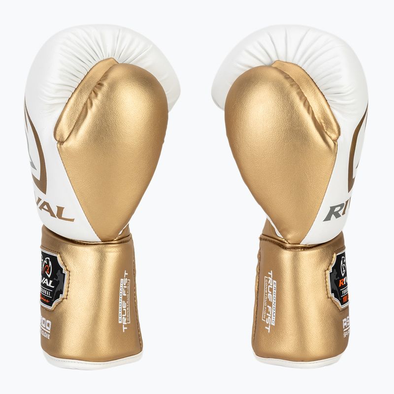 Boxerské rukavice Rival RS100 Professional white/gold 4
