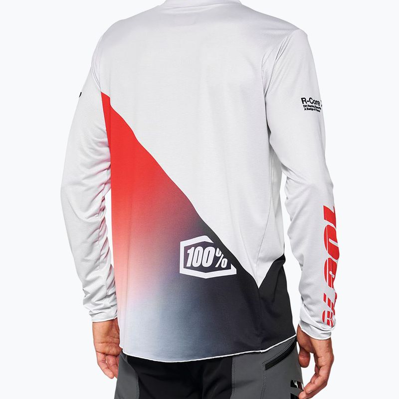 Pánsky cyklistický dres 100% R-Core X LS šedo-červený STO-40000-00010 2