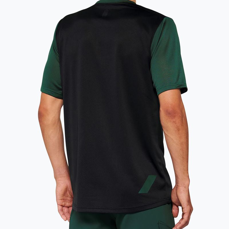 Pánsky 100% cyklistický dres Ridecamp čierno-zelený 2