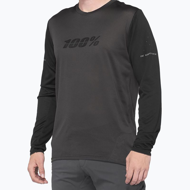 Pánsky 100% cyklistický dres Ridecamp sivý 40028-00001