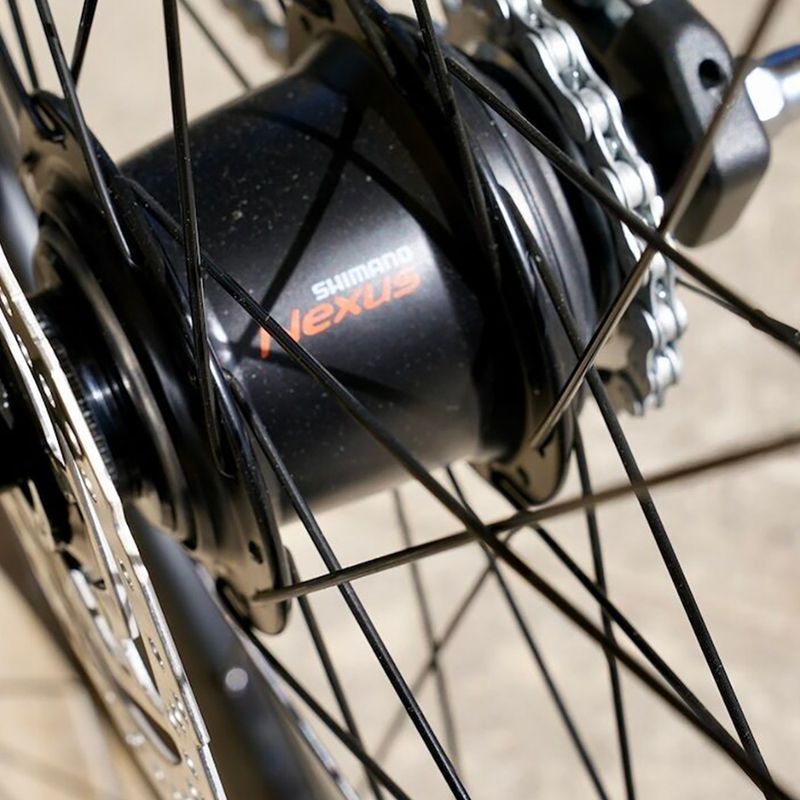 Mestský bicykel Marin Presidio 2 saténový drevený/strieborný/čierny 9
