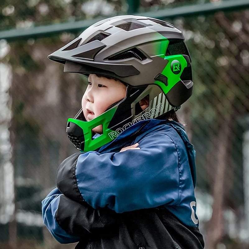 Detská cyklistická prilba Rockbros 10110061003 Kids Helmet black/ti-green 3