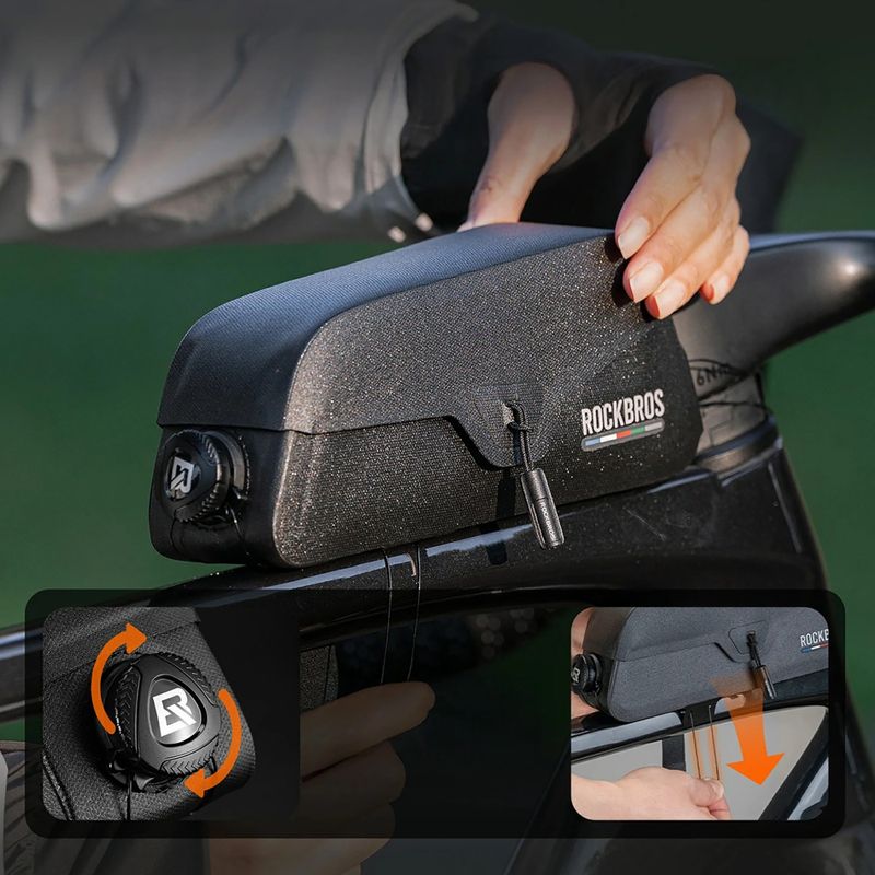 Brašna na rám bicykla Rockbros 30120123002 Road to Sky Frame Bag Magnetic L 0,9 l black 3