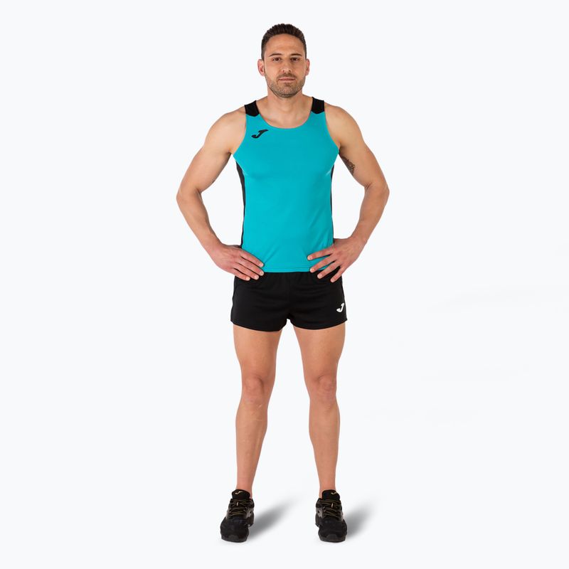 Pánske bežecké tričko Joma Record II Tank Top turquoise/black 2