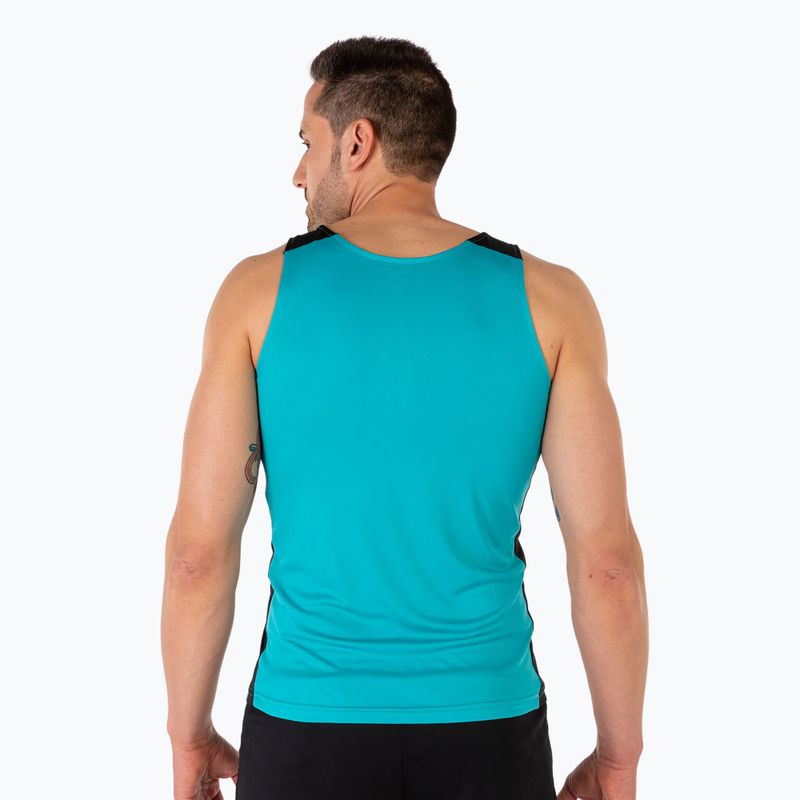Pánske bežecké tričko Joma Record II Tank Top turquoise/black 3