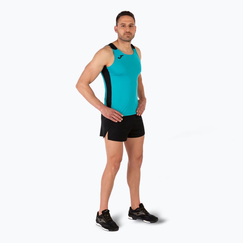 Pánske bežecké tričko Joma Record II Tank Top turquoise/black 4