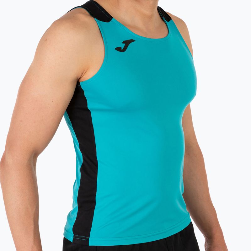 Pánske bežecké tričko Joma Record II Tank Top turquoise/black 5