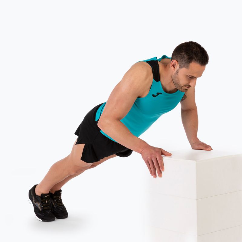 Pánske bežecké tričko Joma Record II Tank Top turquoise/black 8