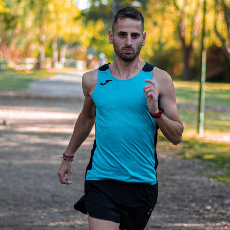 Pánske bežecké tričko Joma Record II Tank Top turquoise/black 9
