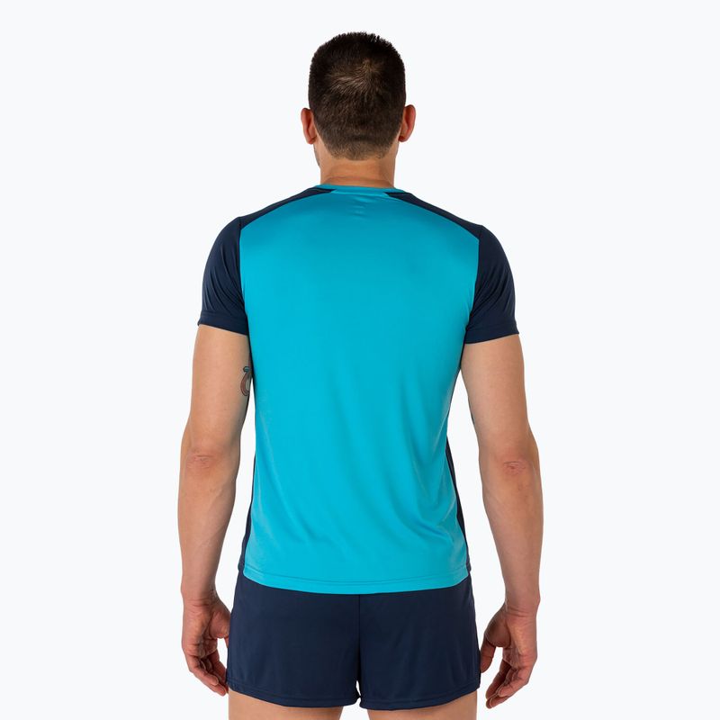 Pánske bežecké tričko Joma Record II fluor tyrkysová/navy 3