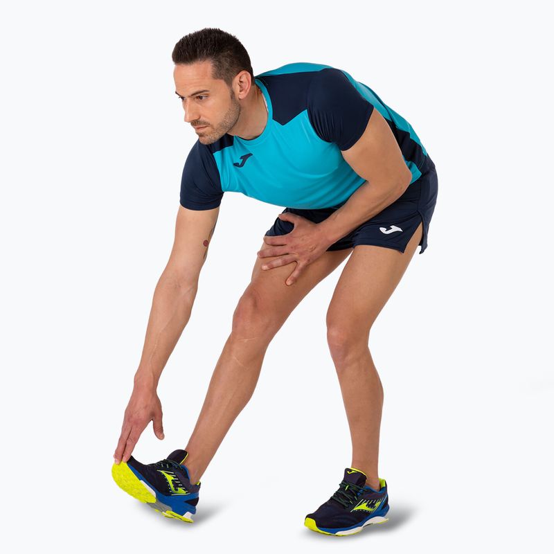 Pánske bežecké tričko Joma Record II fluor tyrkysová/navy 6