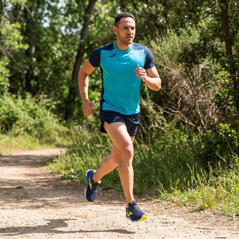 Pánske bežecké tričko Joma Record II fluor turquoise/navy 11