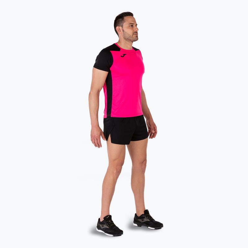 Pánske bežecké tričko Joma Record II fluor pink/black 7