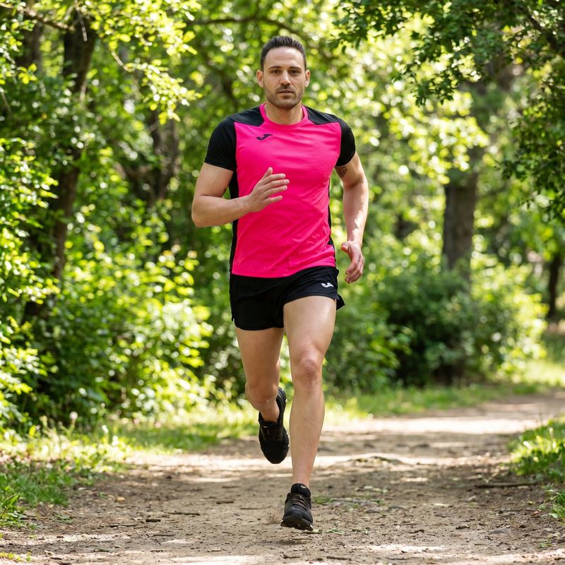 Pánske bežecké tričko Joma Record II fluor pink/black 13