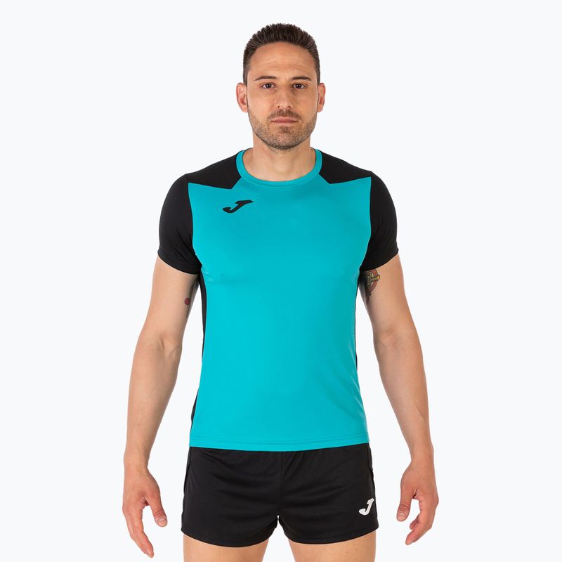 Pánske bežecké tričko Joma Record II turquoise black