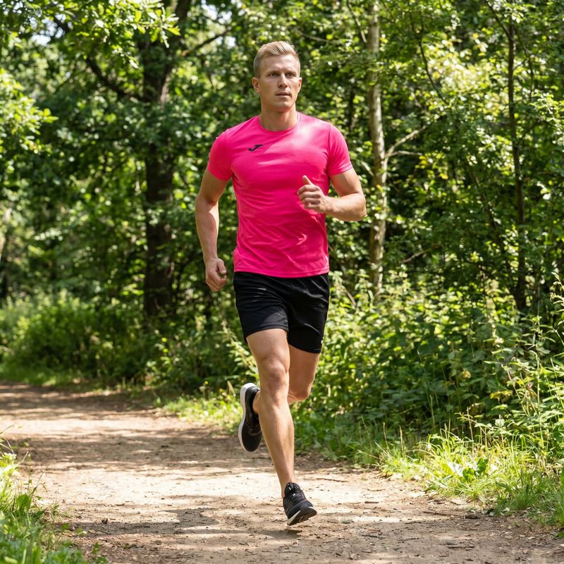 Pánske bežecké tričko Joma Record II fluor pink 9