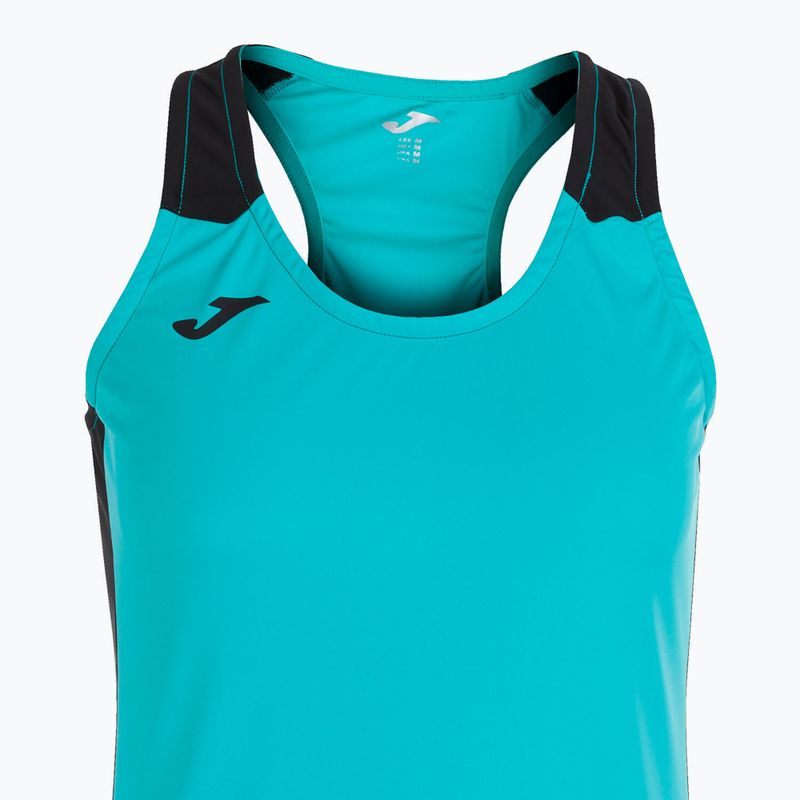 Dámske bežecké tričko Joma Record II Tank Top tyrkysová/čierna 5