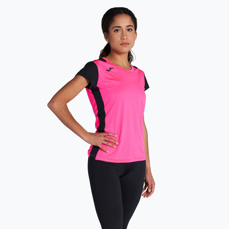 Dámske bežecké tričko Joma Record II fluor pink/black