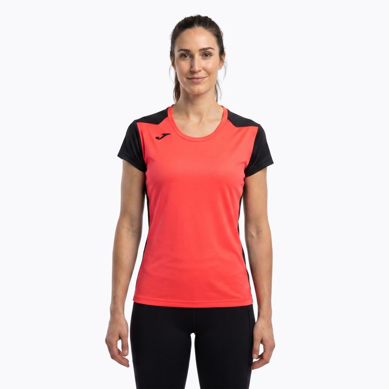Dámske bežecké tričko Joma Record II fluor coral/black 16