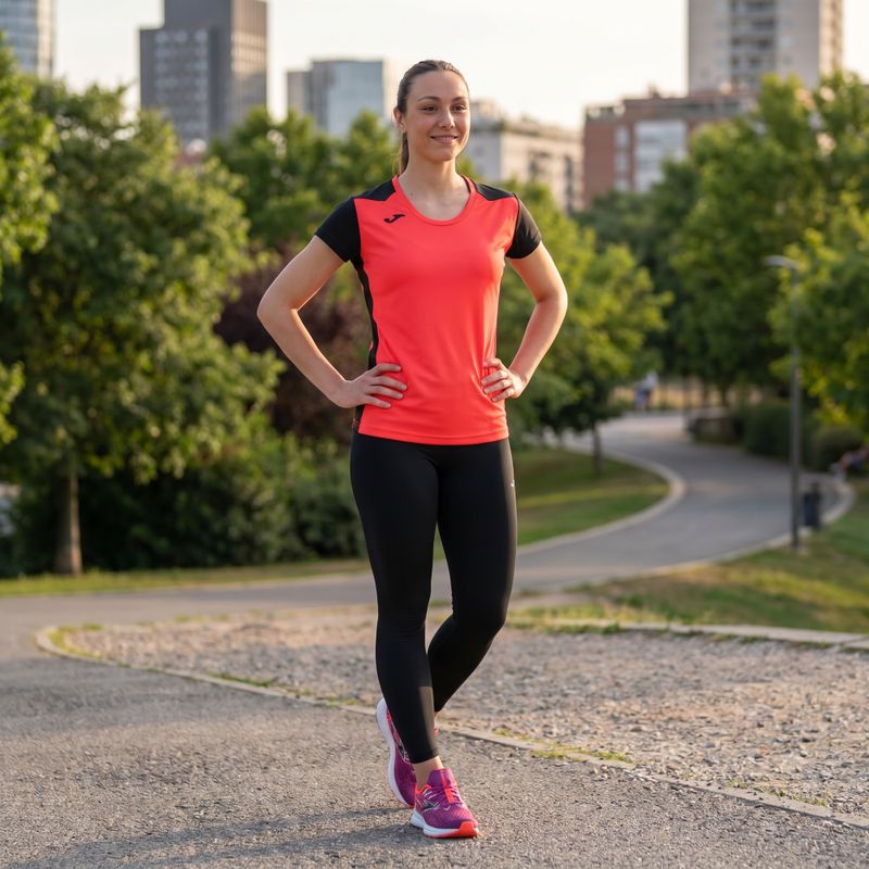 Dámske bežecké tričko Joma Record II fluor coral/black 11