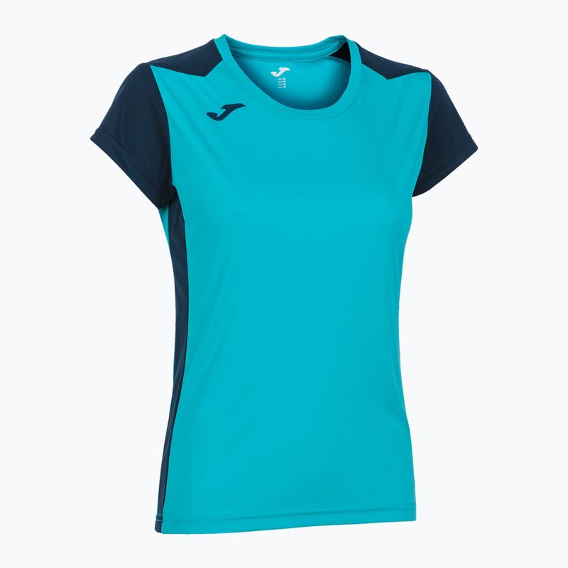 Dámske bežecké tričko Joma Record II fluor turquoise/navy