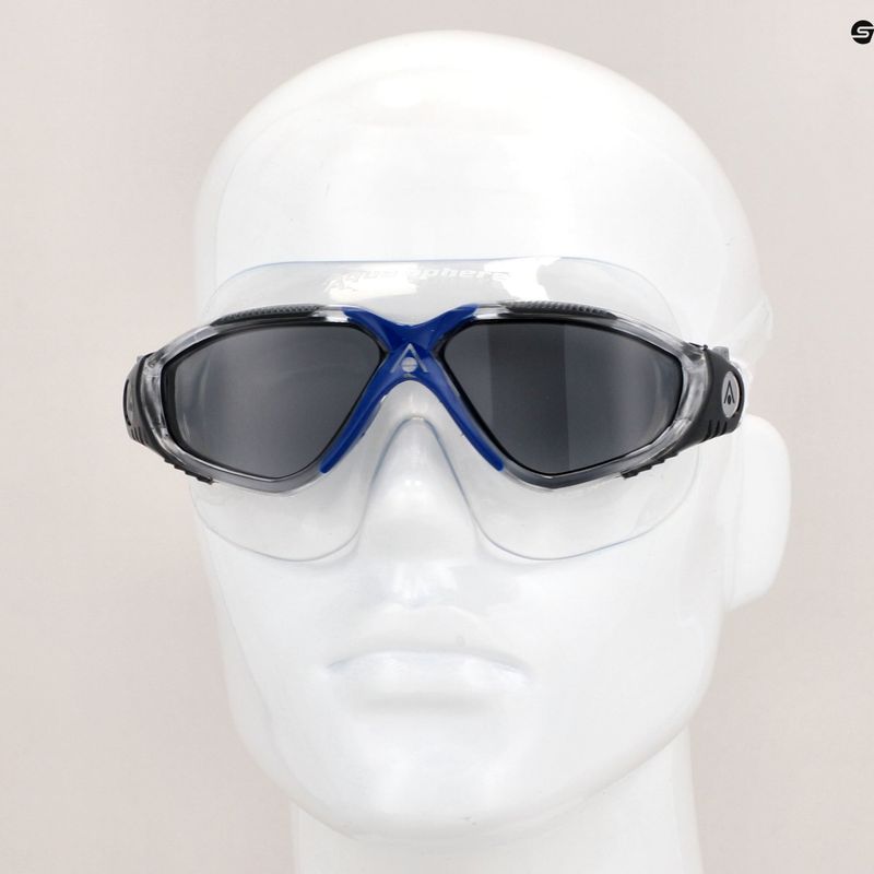 Plavecká maska Aquasphere Vista transparentná/tmavosivá/zrkadlový dym MS5050012LD 11