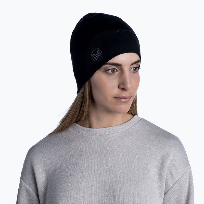 BUFF Ľahká čiapka z merino vlny Solid black 113013.999.10.00 5