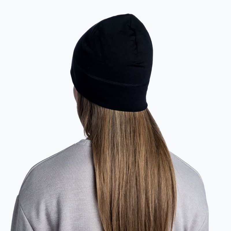 BUFF Ľahká čiapka z merino vlny Solid black 113013.999.10.00 7