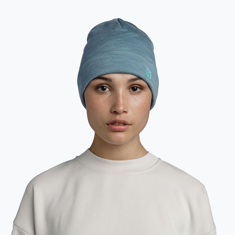 Zimná čiapka BUFF Heavyweight Merino Wool solid pool 3