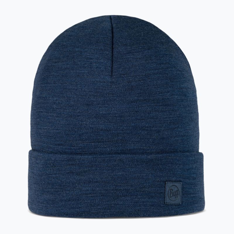 Zimná čiapka BUFF Heavyweight Merino Wool solid night blue