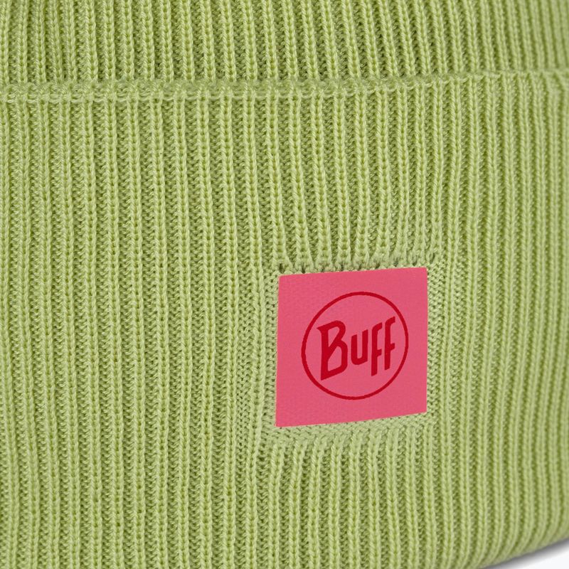 BUFF Crossknit zimná čiapka lesklá žltá 2