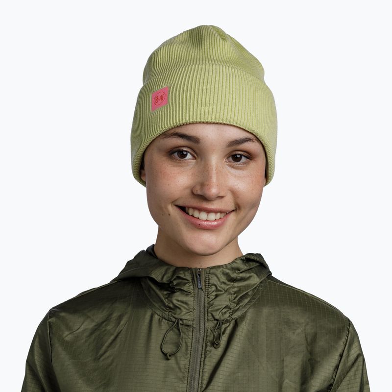 BUFF Crossknit zimná čiapka lesklá žltá 3