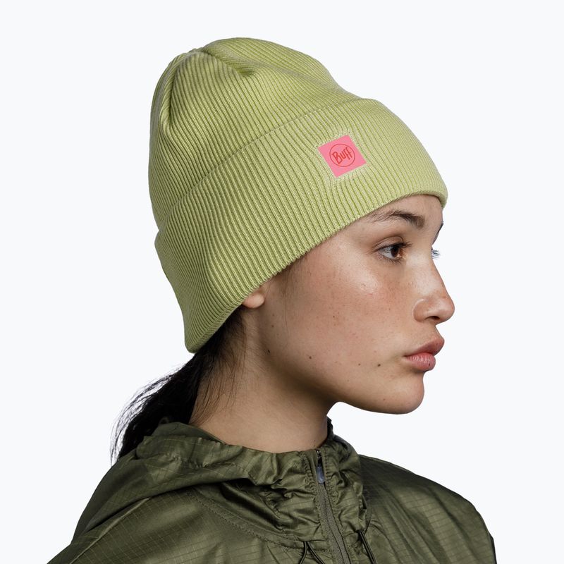 BUFF Crossknit zimná čiapka lesklá žltá 4